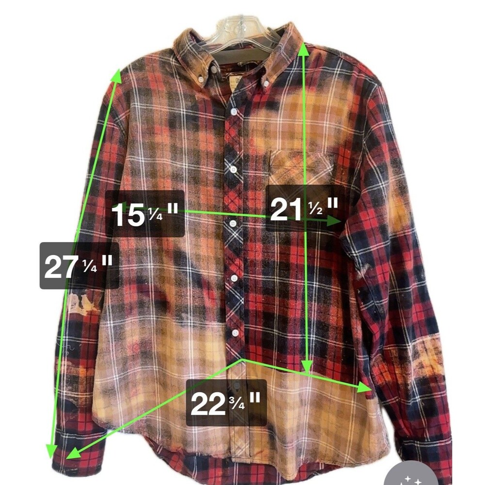 OOAK upcycled flannel shirt Hombre Men’s Large Button Down One day Away